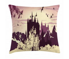 Castle in Mountains Pillow Cover