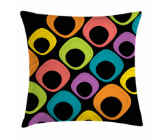 Colorful Oval Motifs Pillow Cover