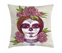 Girl with Makeup Pillow Cover