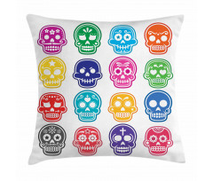 Cartoon Style Skull Pillow Cover