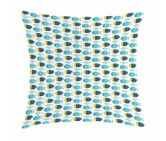 Cartoon Style Scale Motifs Pillow Cover