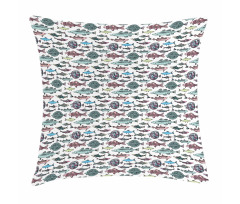 Seafood Cuisine Pattern Pillow Cover