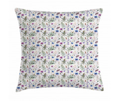 Watercolor Wildflowers Pillow Cover