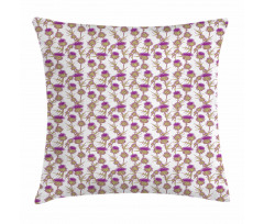 Summer Floral Thistles Pillow Cover