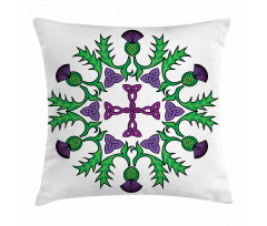 Abstract Thistle Wreath Pillow Cover