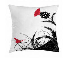 Floral Butterfly Motif Pillow Cover