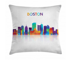 City Skyline Silhouette Pillow Cover