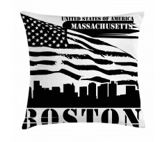 Fluttering Grungy Flag Pillow Cover