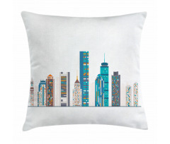 Flat City Illustration Pillow Cover