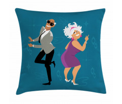 Old Couple Dancing Pillow Cover