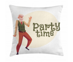 Gray-Haired Old Man Pillow Cover