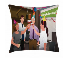 Employees in Office Pillow Cover