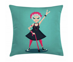 Rocker Old Lady Pillow Cover