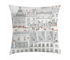 European Roofs of Buildings Pillow Cover
