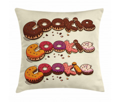 Doodle Style Bakery Theme Pillow Cover