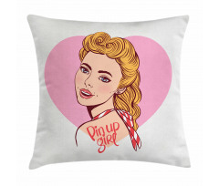 Smiling Blonde Girl Pillow Cover