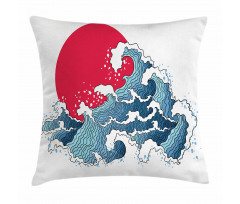 Wave Illustration Pillow Cover