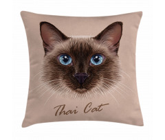 Domestic Animal Siamese Cat Pillow Cover