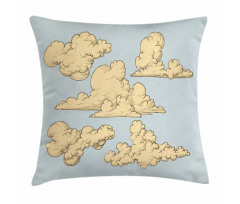 Vintage Clouds in the Sky Pillow Cover