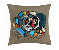 Skeleton in Virtual Reality Pillow Cover