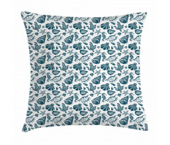 Vintage Sketch Seahorse Pillow Cover