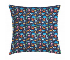 Funny Ocean Animals Pillow Cover
