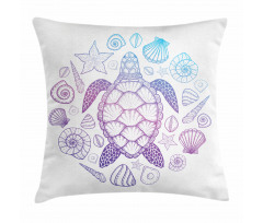 Colorful Marine Animals Pillow Cover