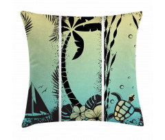 Grunge Tropical Land Pillow Cover