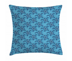 Aquatic Animals Flowers Pillow Cover