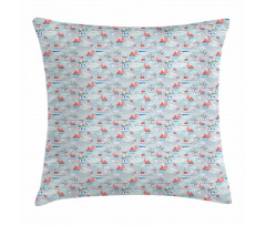 Ships on the Sea Pattern Pillow Cover