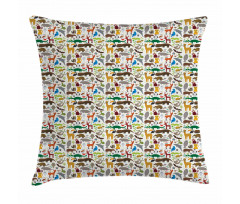 South America Animals Pillow Cover