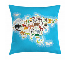 Eurasian Fauna Bear Fox Pillow Cover