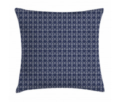 Curvy Floral Motif Tile Pillow Cover