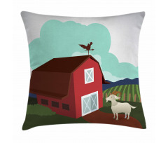 Rural Farmland Crop Bovine Pillow Cover