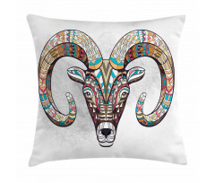 Colorful Totem Head Pillow Cover