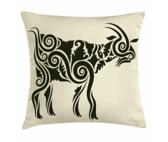 Tribal Waves Curves Tattoo Pillow Cover