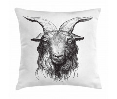 Wild Ruminant Mammal Head Pillow Cover