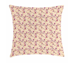 Delicate Exotic Flowers Pillow Cover