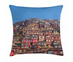 Old Houses Larung Gar Pillow Cover