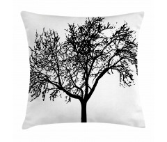 Bare Branches Silhouette Art Pillow Cover