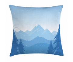 Snow Mountains Trees Pillow Cover