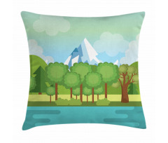 Mountains Lake Trees Pillow Cover