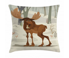 Funny Elk Mascot Pillow Cover