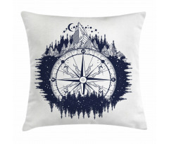 Compass Night Forest Pillow Cover