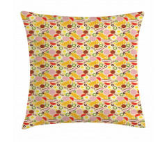 Graphic Pizza Toppings Pillow Cover