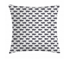Domestic Pig Silhouettes Pillow Cover