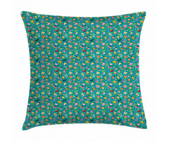 Funny Forest Birds Flowers Pillow Cover