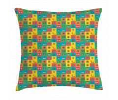 Cartoon Bugs in Square Pillow Cover