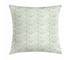 Doodle Flower Birds Pillow Cover