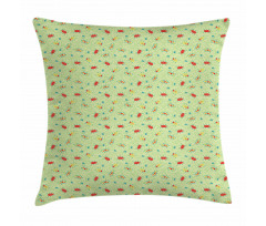 Doodle Bugs on Leaves Pillow Cover